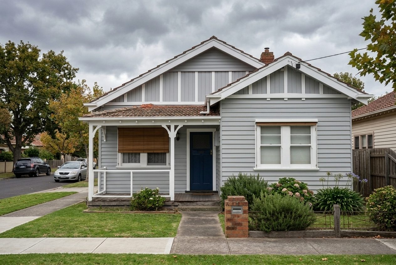 Exterior repaint after painting (example image)