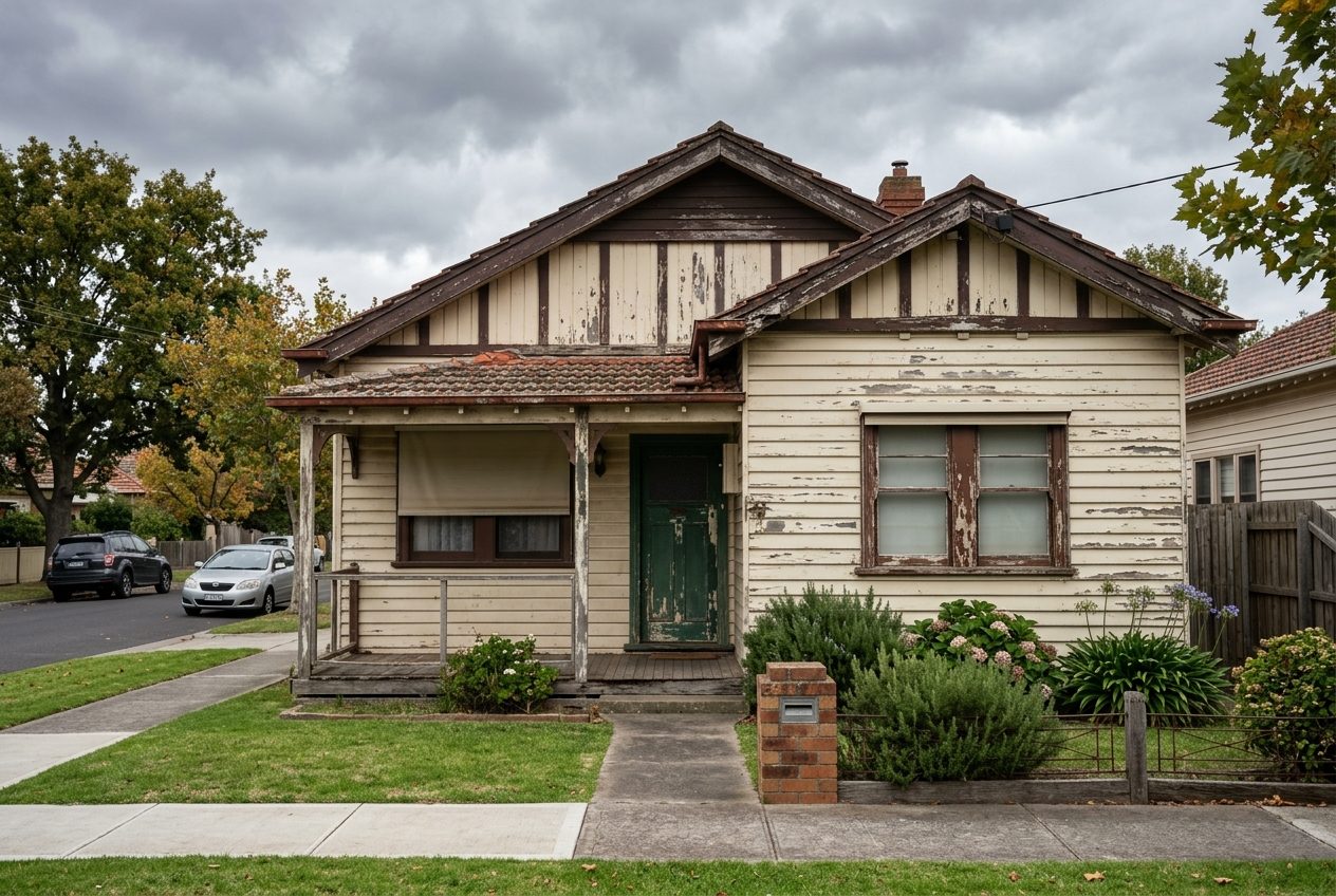 Exterior repaint before painting (example image)